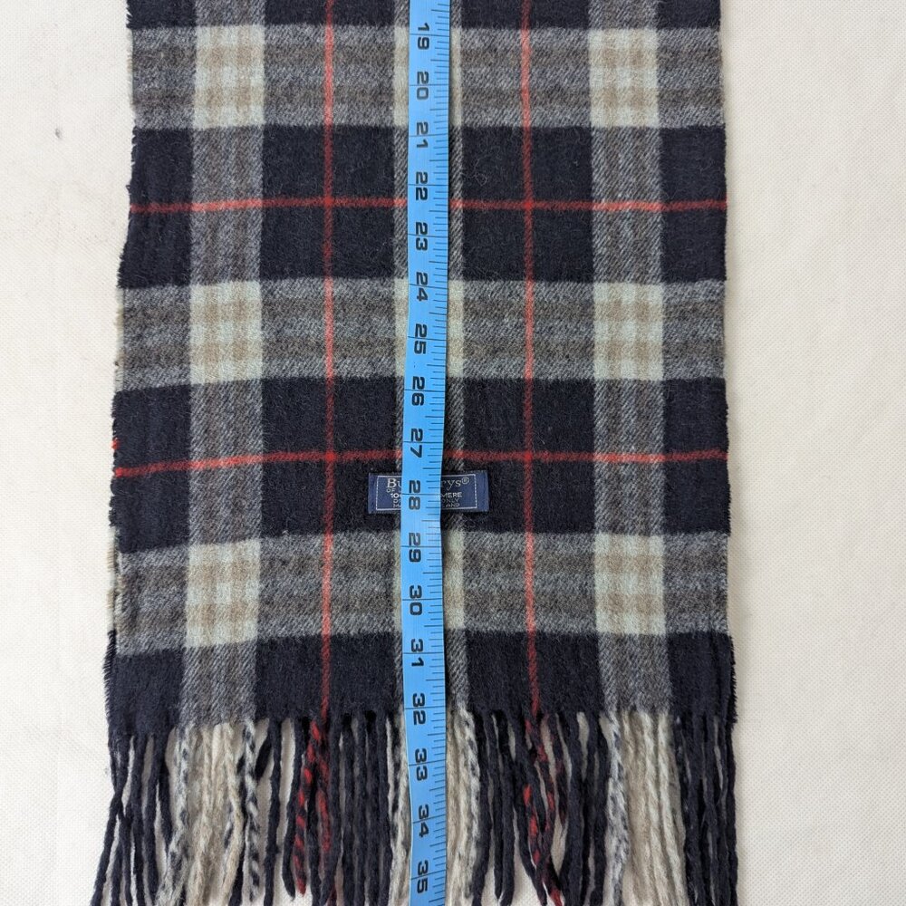 Burberry Cashmere Check Scarf Blue Unisex | Iconic Designer | Fast Shipping - Picture 5 of 6